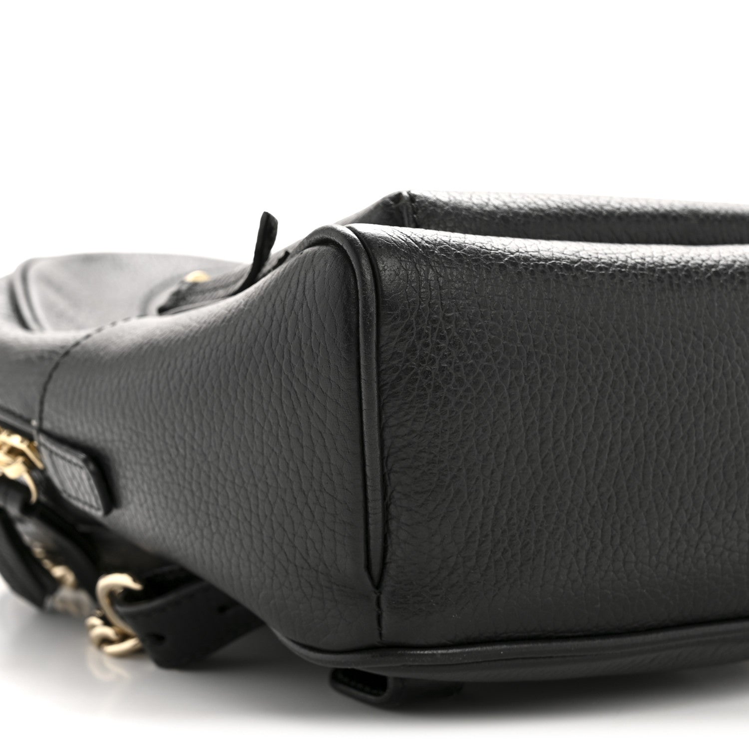 Pebbled Calfskin Soho Chain Backpack Black