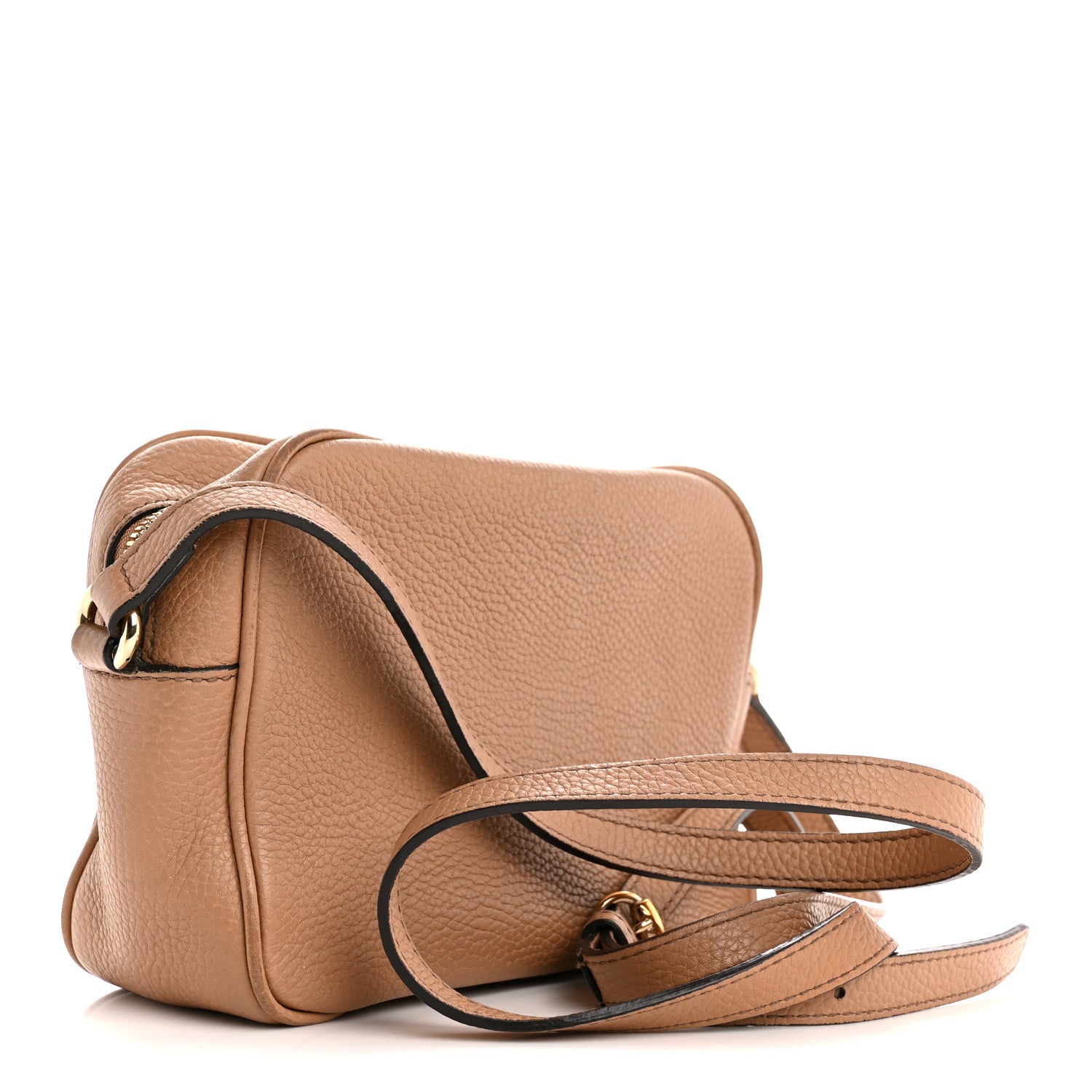 Pebbled Calfskin Small Soho Disco Bag Rose Beige