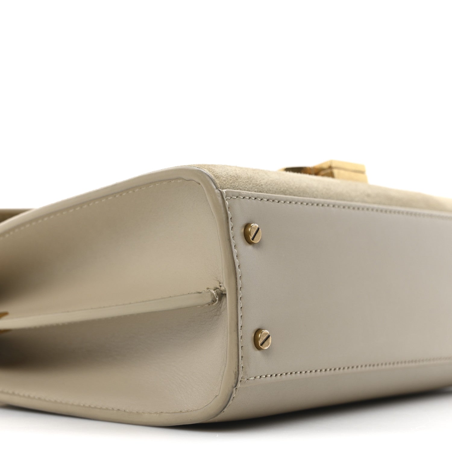 Kid Suede Smooth Calfskin Mini Classic Monogram Cassandra Top Handle Sea Salt