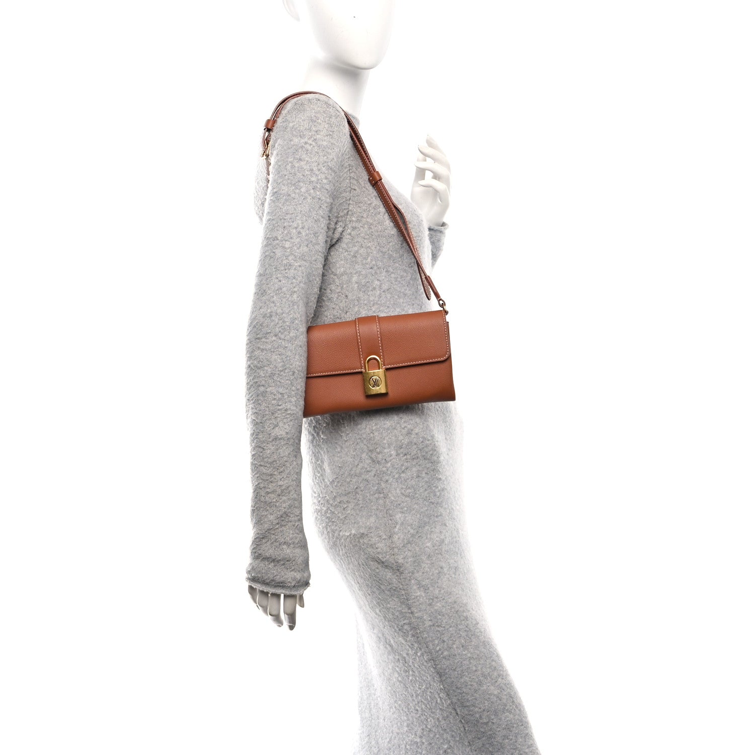 Grained Calfskin Low Key Wallet On Chain Cognac