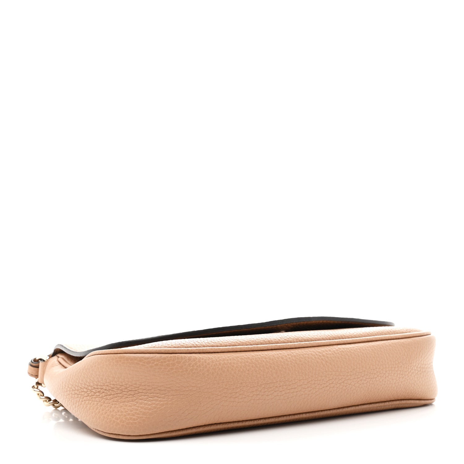 Pebbled Calfskin Medium Soho Flap Crossbody Camelia