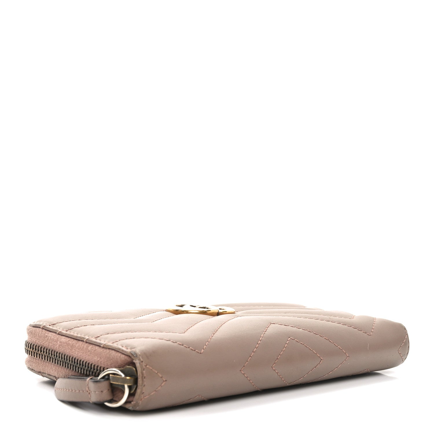 Calfskin Matelasse GG Marmont Zip Around Organizer Wallet Porcelain Rose