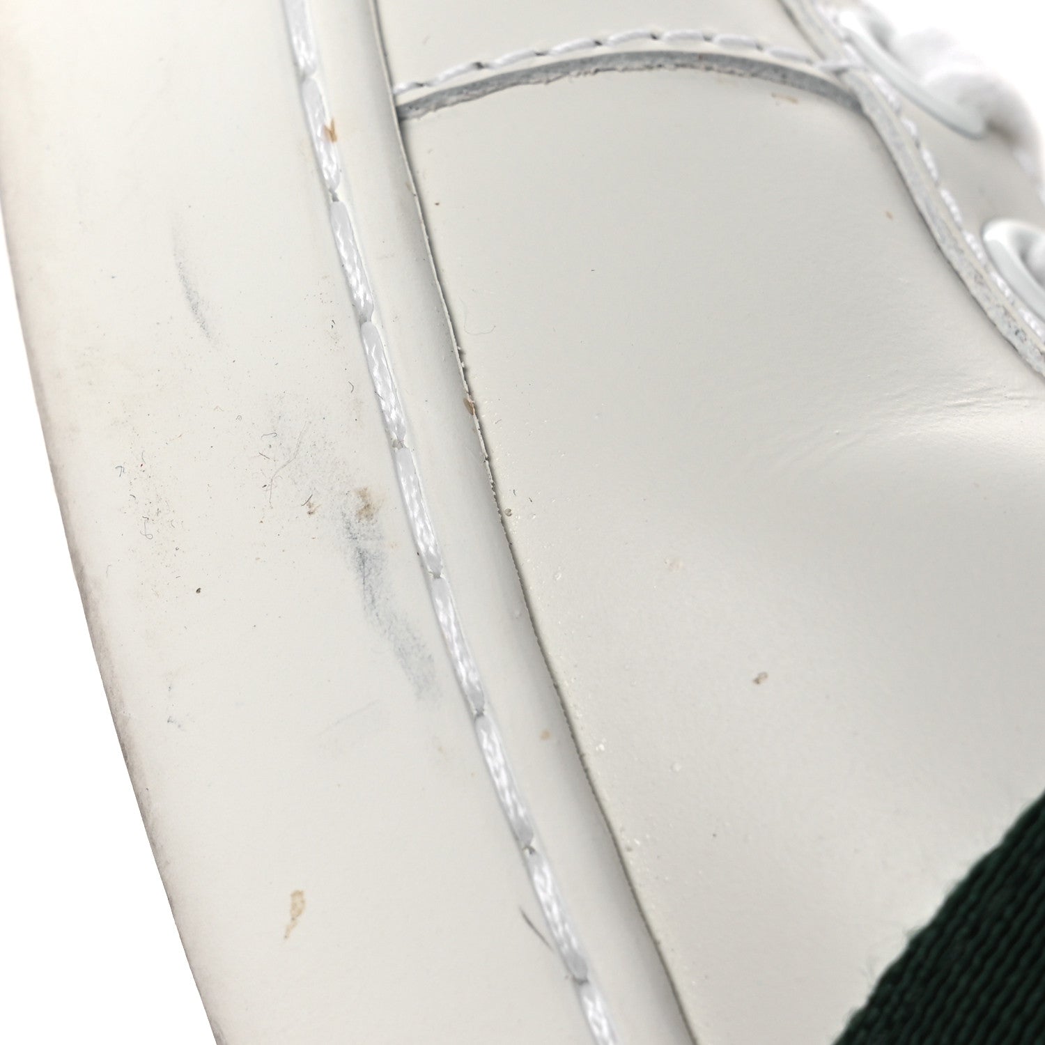 Calfskin Ayers Bee Embroidered Womens Ace Sneakers 35 White Green