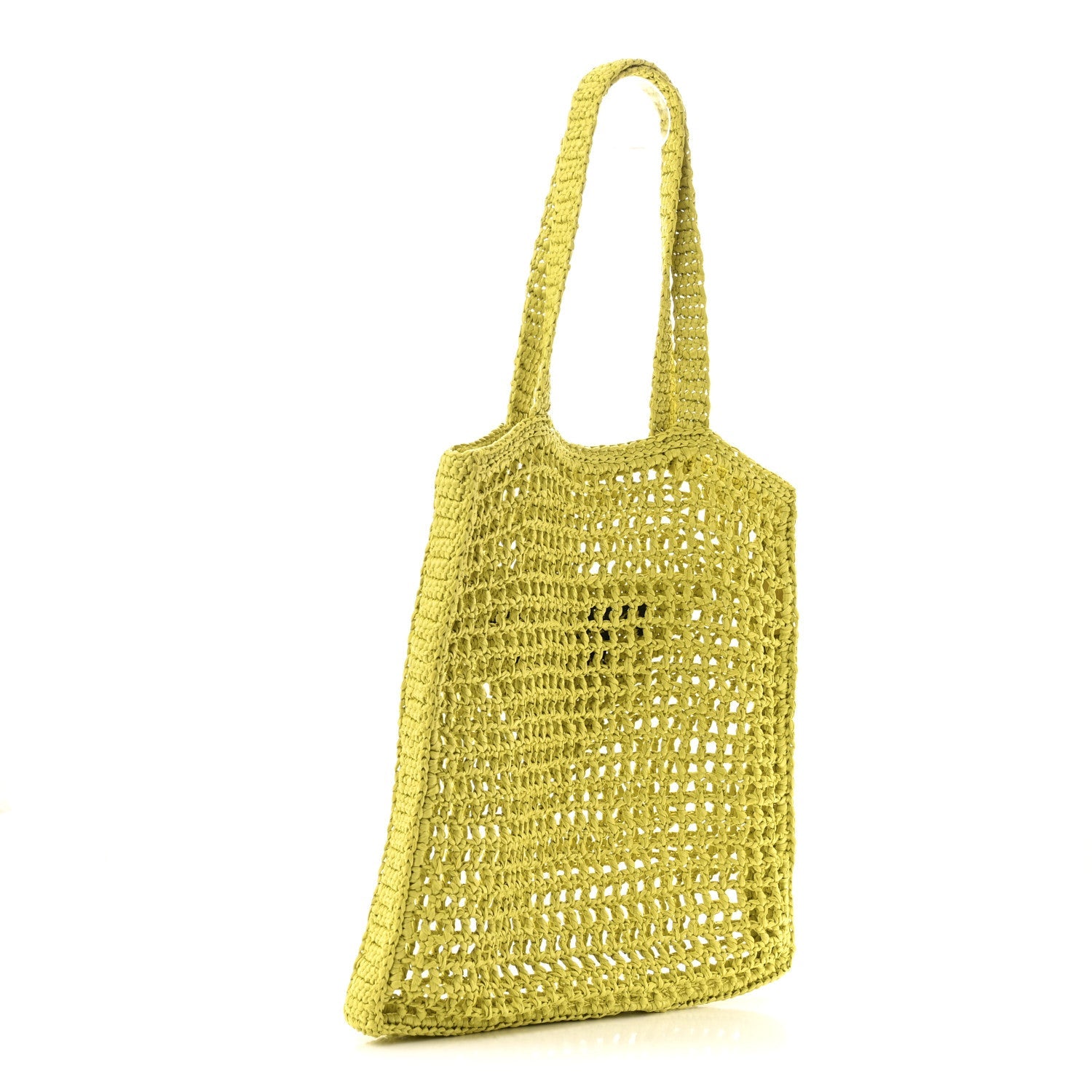 Yarn Raffia Effect Crochet Logo Embroidered Tote Bag Cedro