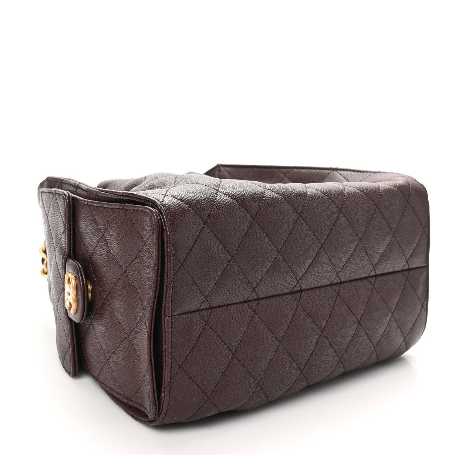 Caviar Quilted Small Chanel 25 Handbag Dark Brown