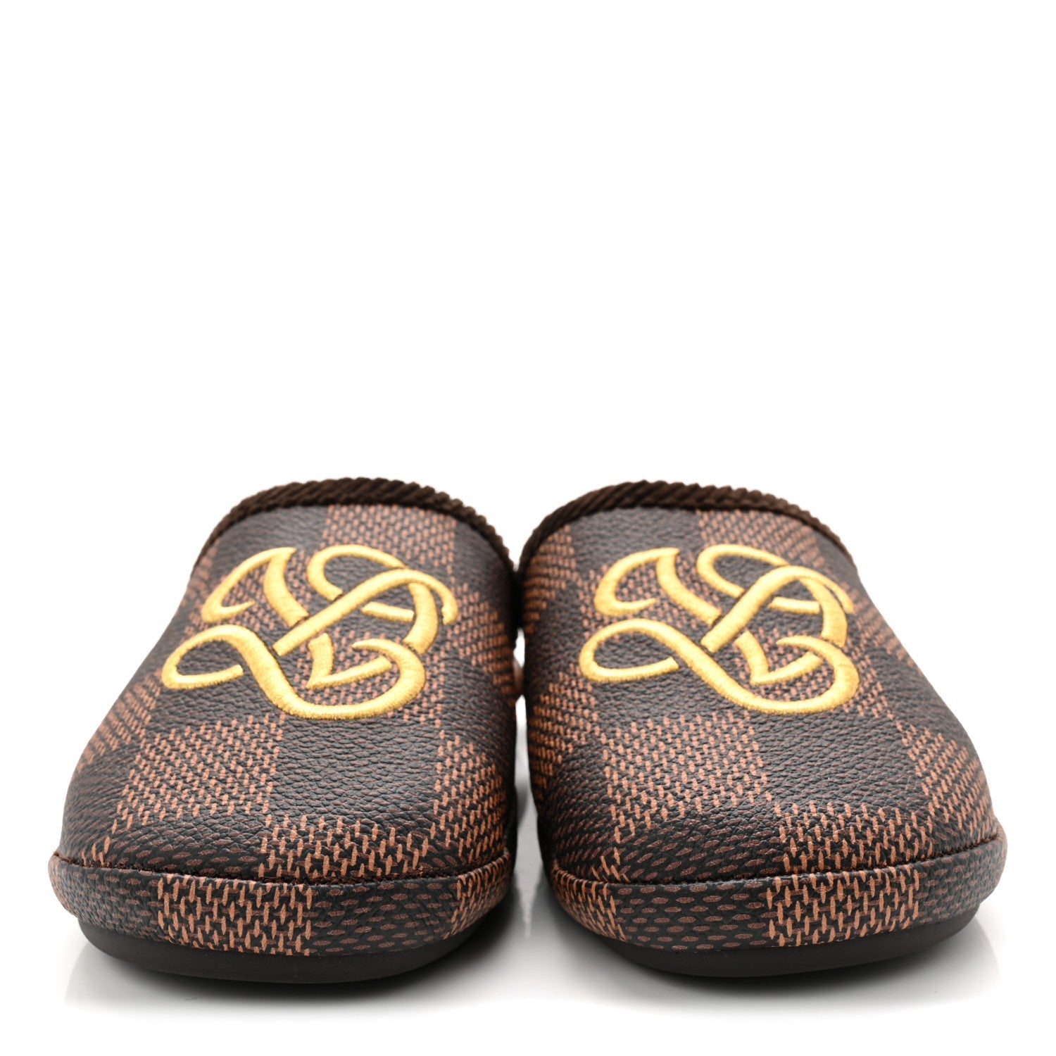 Damier Ebene Palace Slippers 35 Mocha