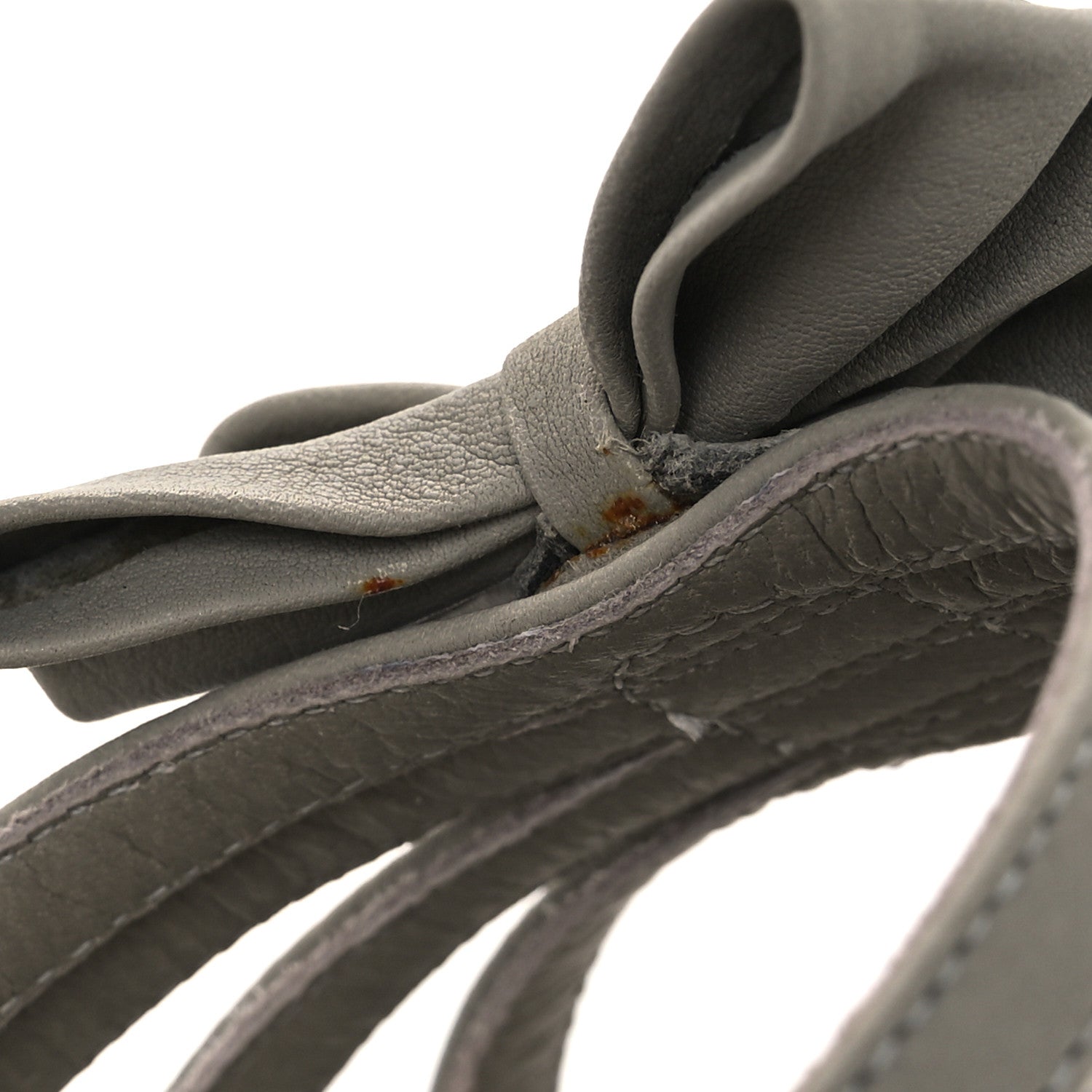 Lambskin Grosgrain Bow CC Sandals 36.5 Gris