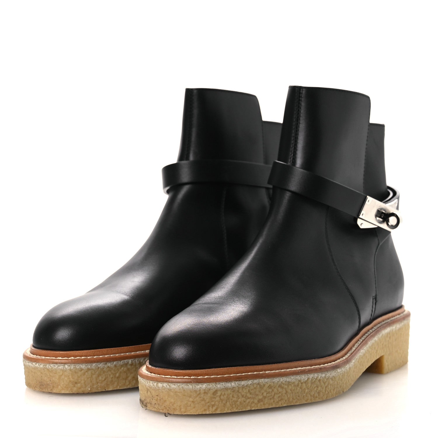 Calfskin Follow Ankle Boots 41 Black