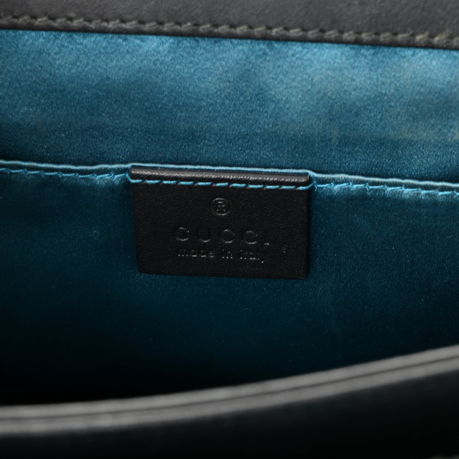 Suede Patent Web Small Ophidia Chain Shoulder Bag Blue Black