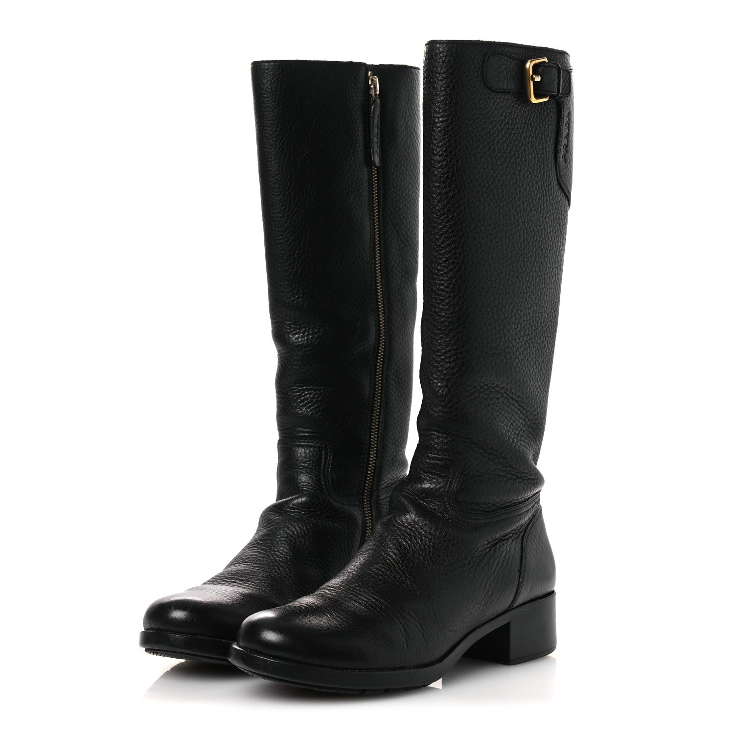 Vitello Daino Riding Boots 38 Black