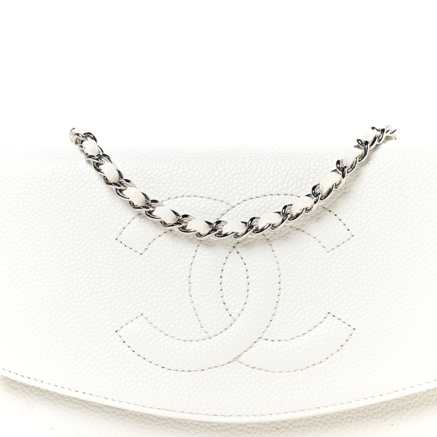 Caviar Timeless CC Wallet on Chain WOC White