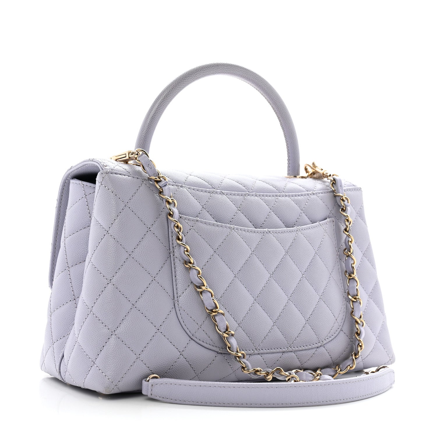 Caviar Quilted Small Coco Handle Flap Light Purple