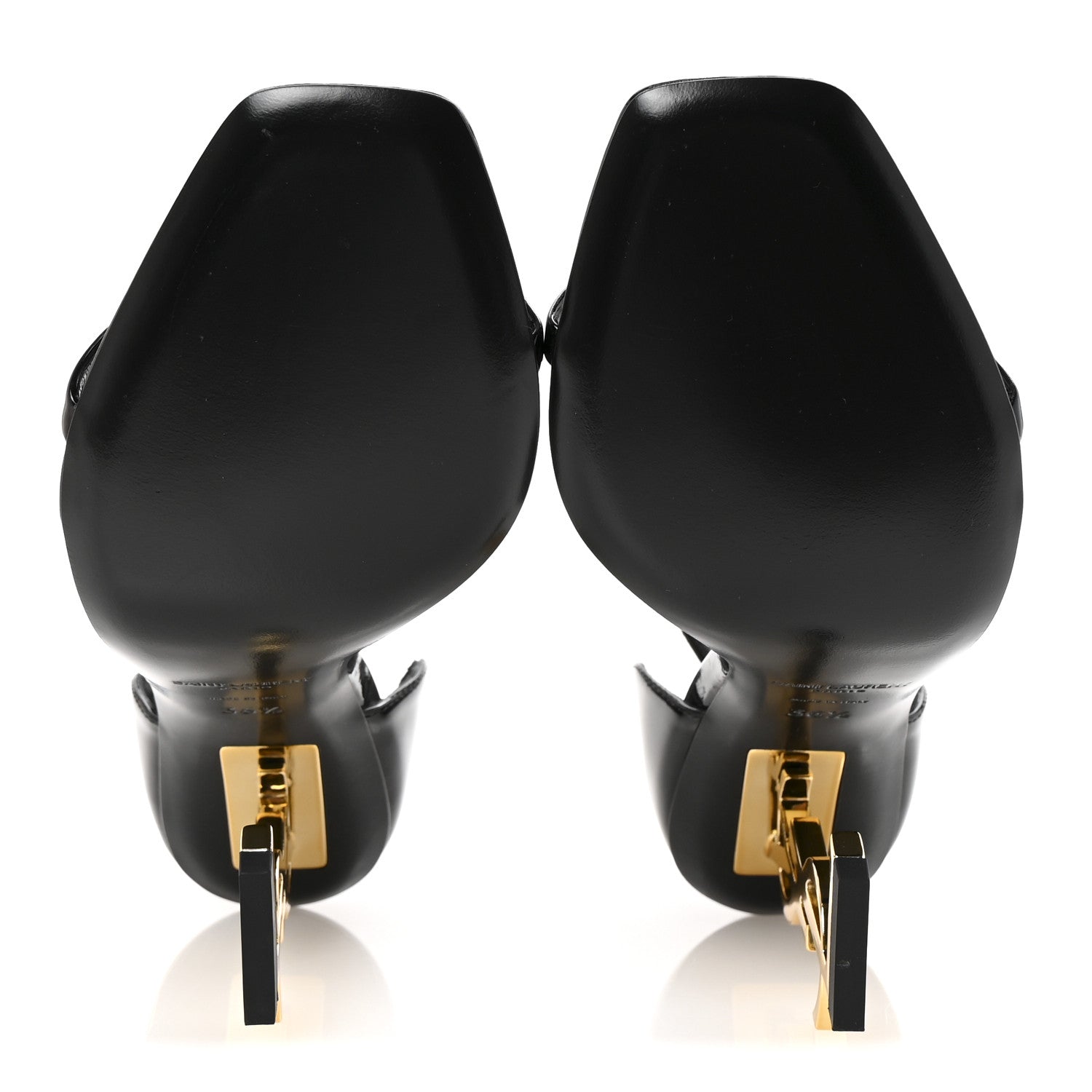 Patent Calfskin Opyum 110 Sandals 36.5 Black Gold