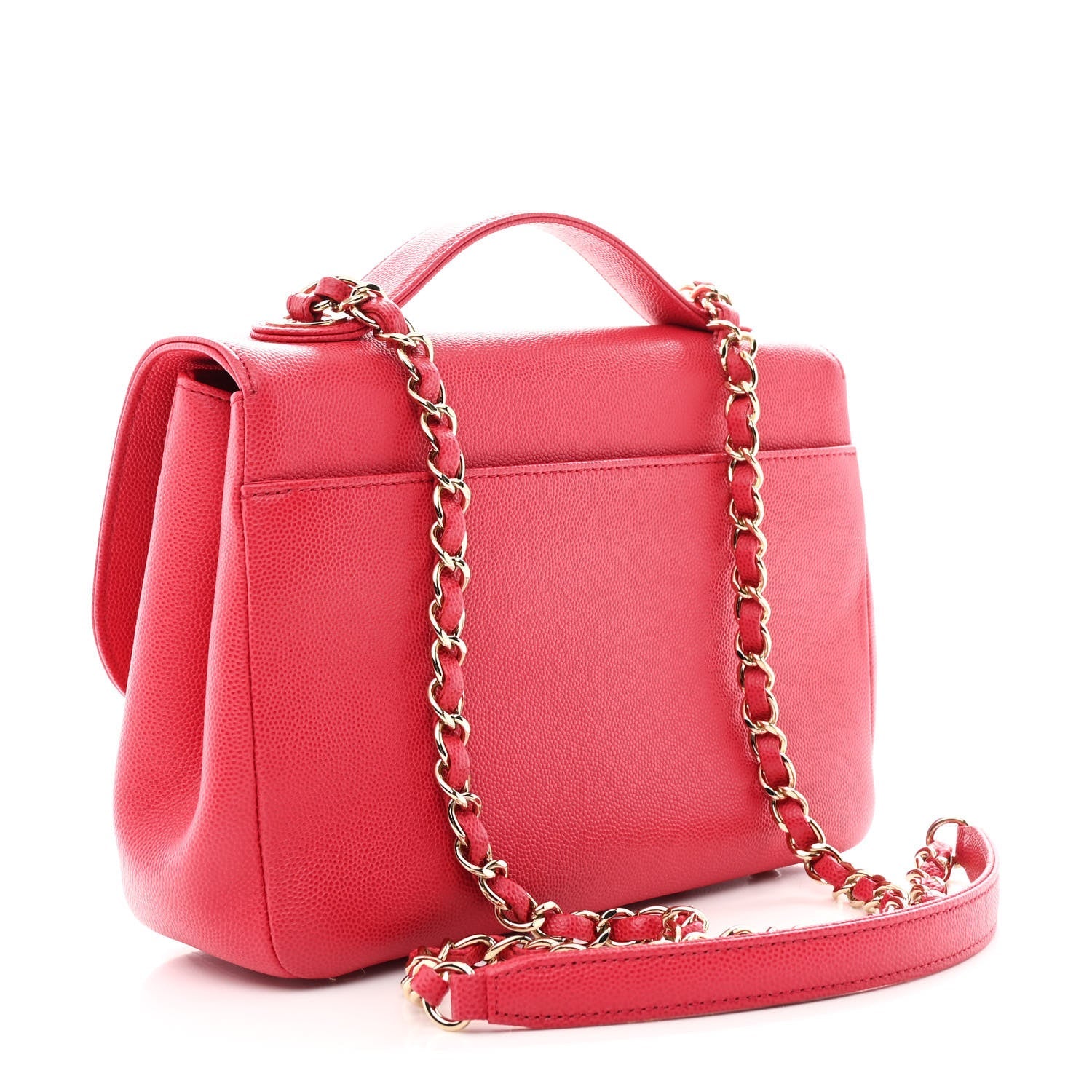 Caviar Quilted Medium Business Affinity Flap Red