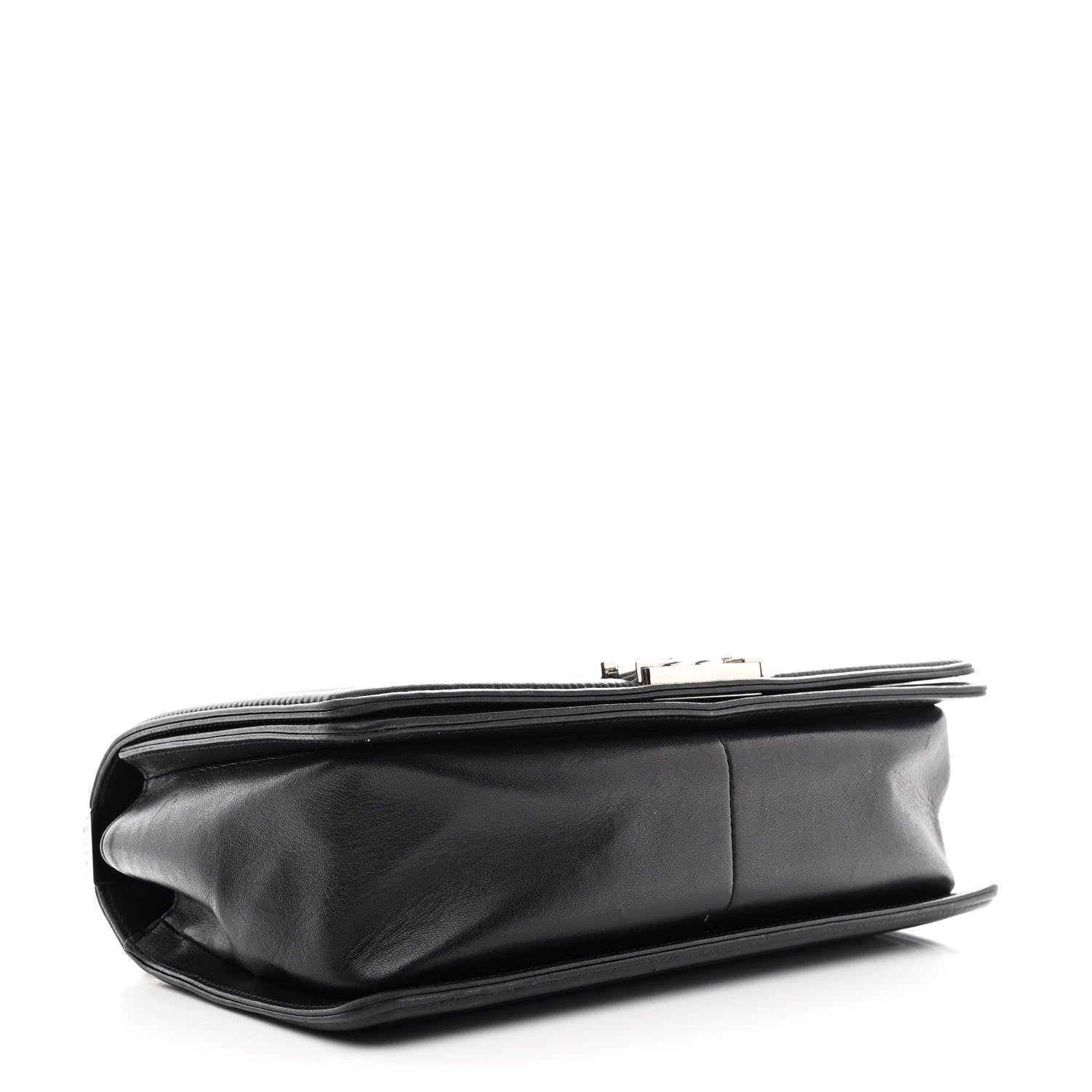 Lambskin Iridescent PVC Chevron Quilted Medium Boy Flap Black Silver