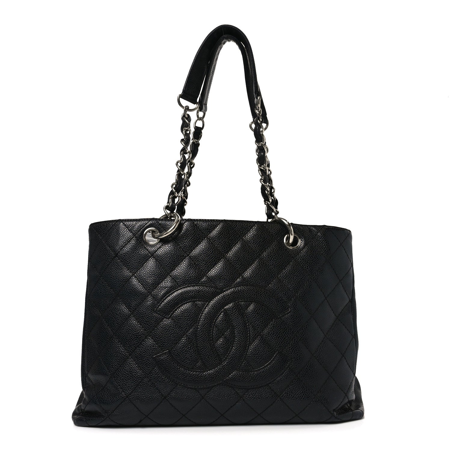 Caviar Quilted Grand Shopping Tote GST Black