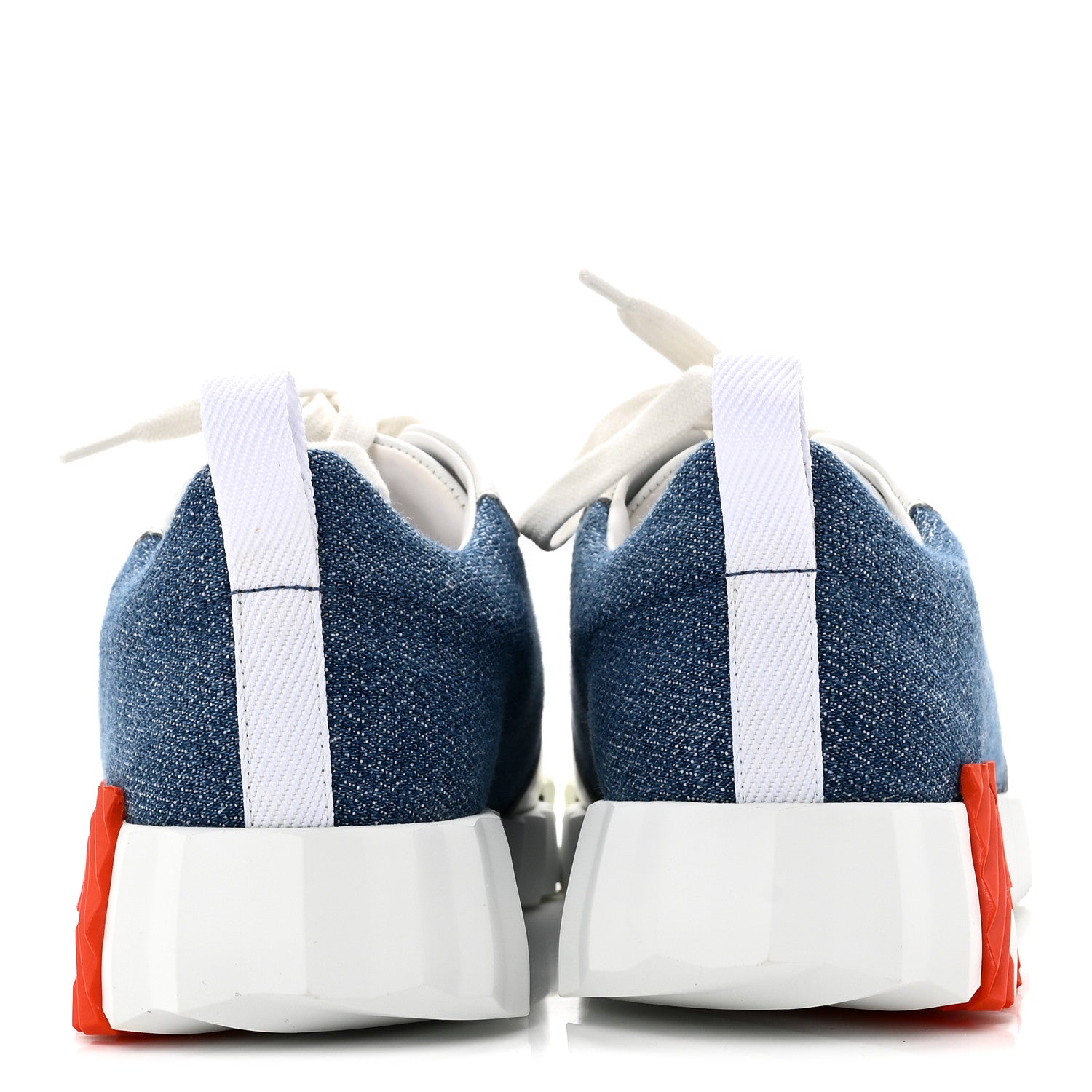 Denim Suede Goatskin Bouncing Sneakers 37 Bleu Clair White