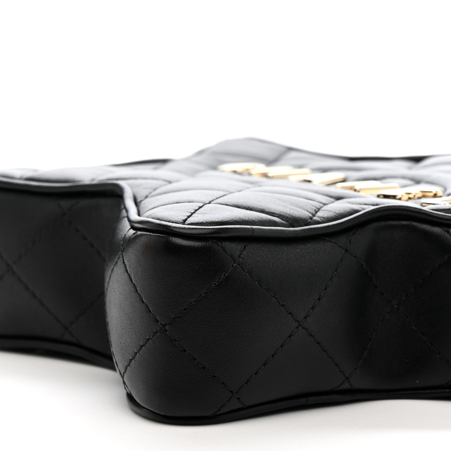 Lambskin Quilted Walk of Fame Star Bag Black