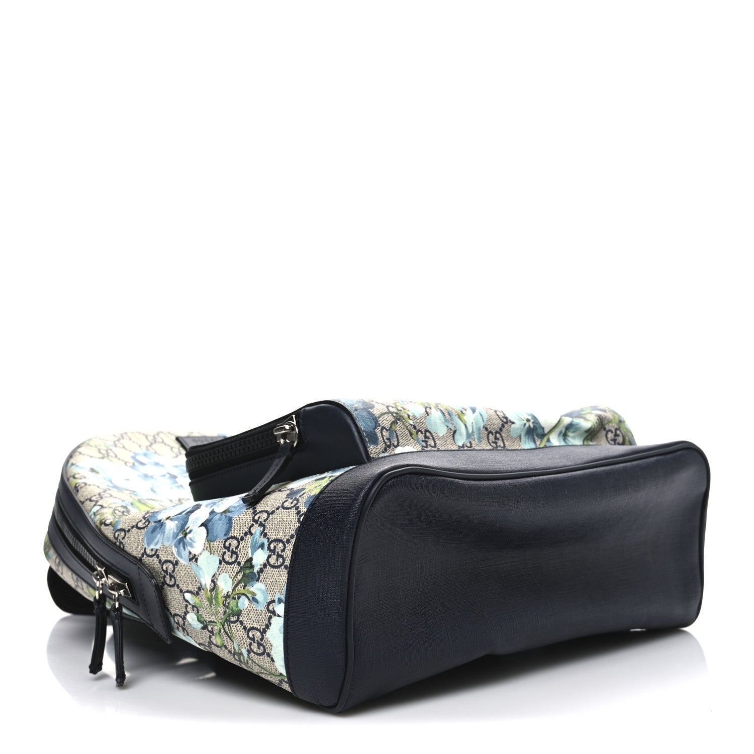 GG Supreme Monogram Blooms Medium Day Backpack Beige Blue Navy