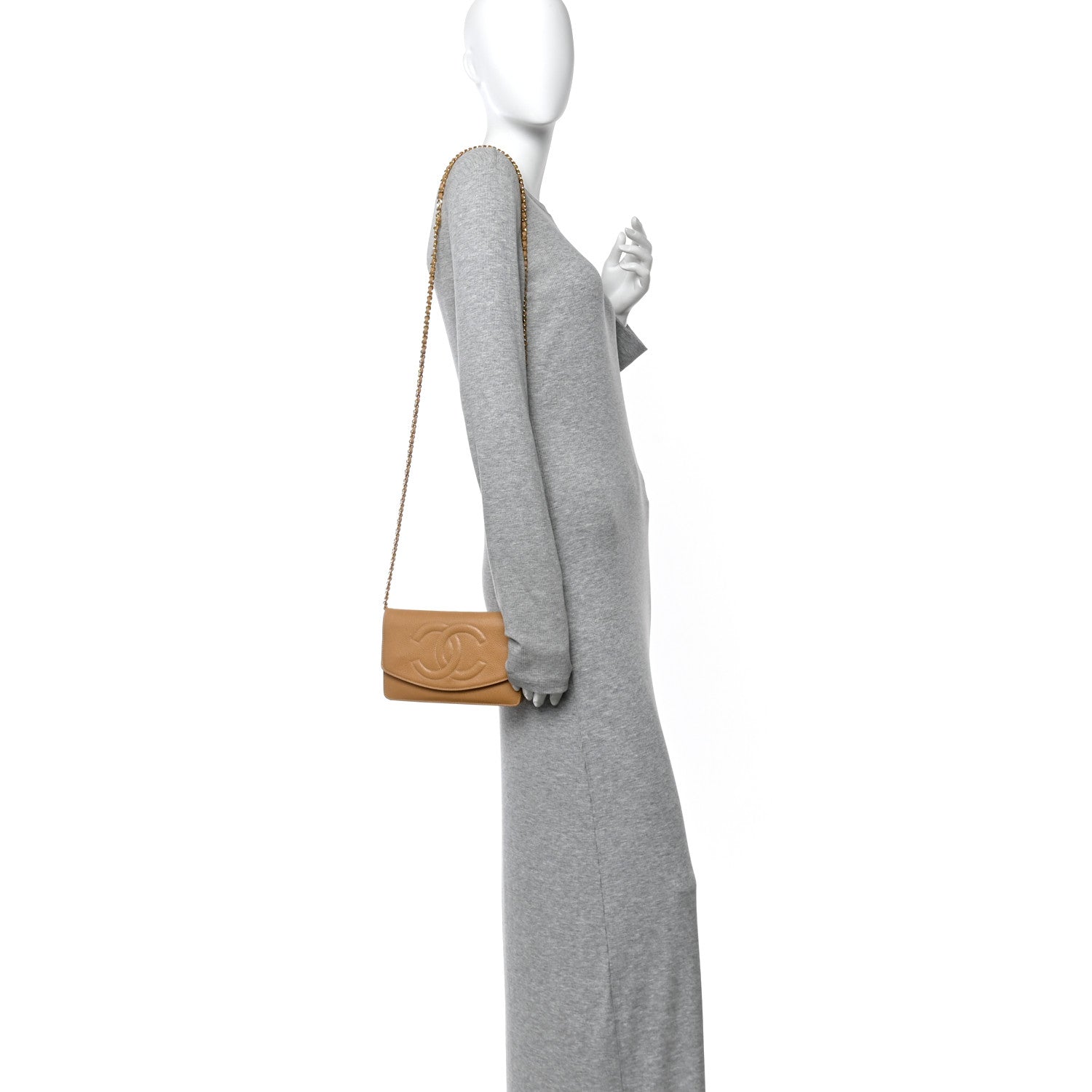 Caviar Timeless CC Wallet on Chain WOC Beige