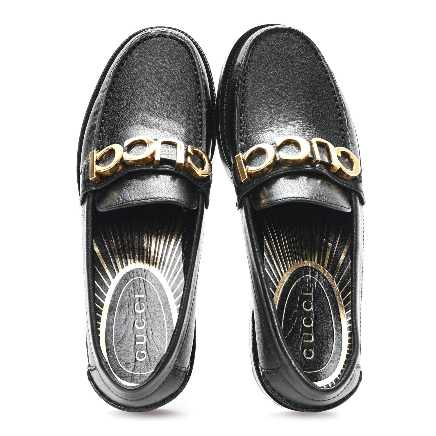 Goatskin Womens Logo 15mm Loafers 35.5 Black