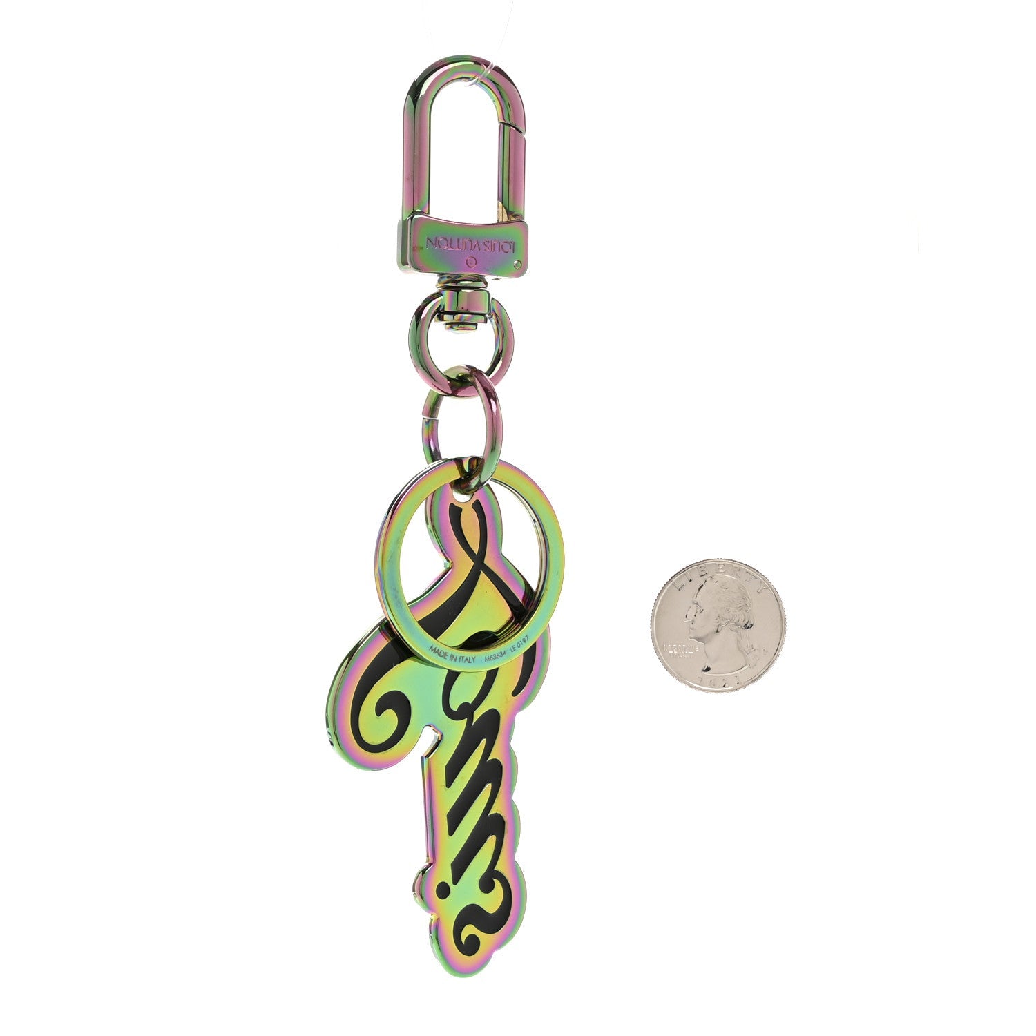 Metallic Rainbow Porte Cles Louis Bag Charm Key Holder Multicolor