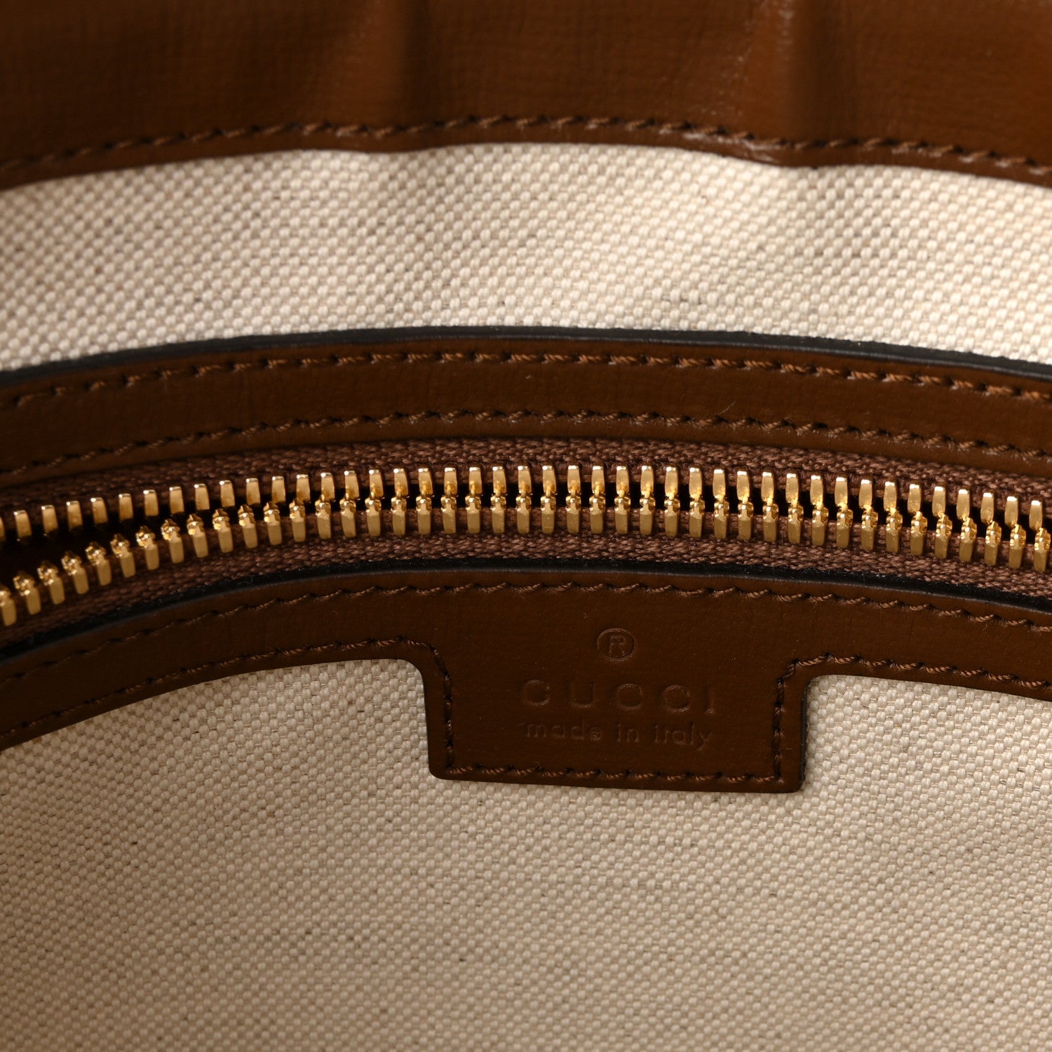 GG Supreme Monogram Azalea Calfskin Retro Interlocking G Wristlet Messenger Bag Beige Ebony Brown Sugar