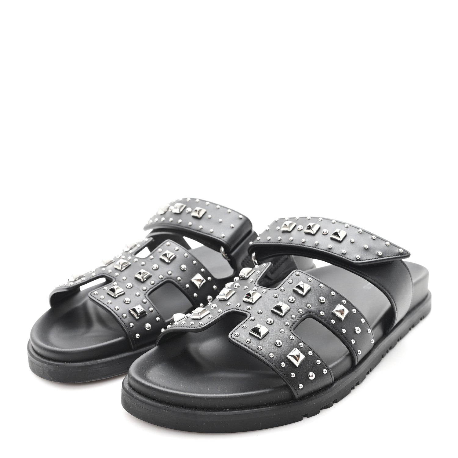 Calfskin Medor Studded Womens Chypre Sandals 37 Black