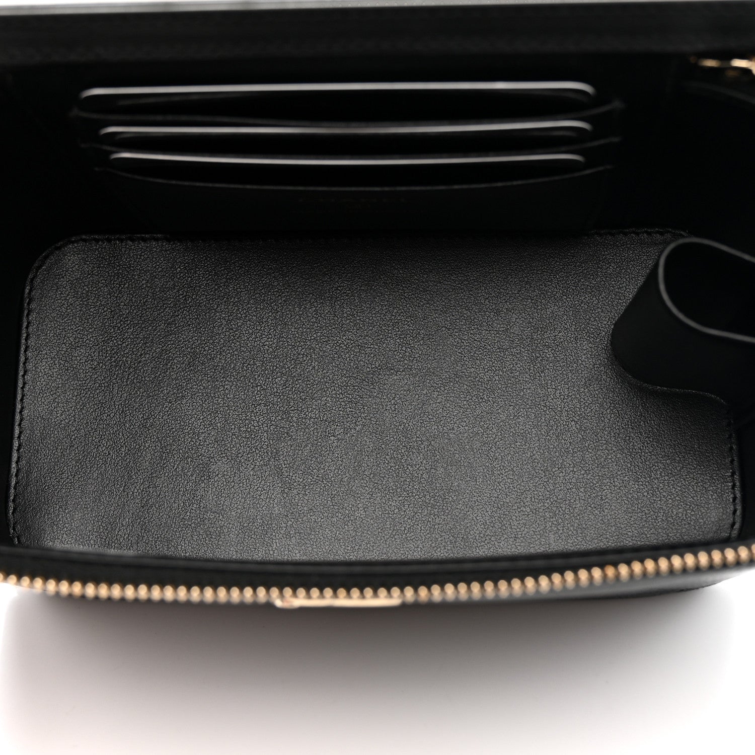 Caviar Quilted Top Handle Long Vanity Black