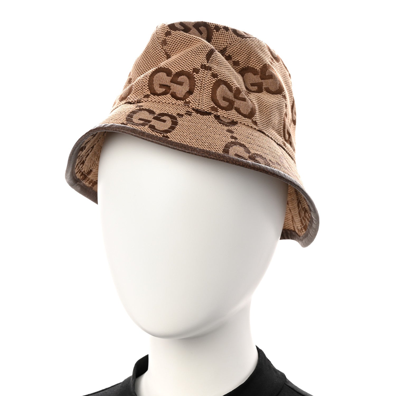 Monogram Jumbo GG Bucket Hat S Camel Ebony New Acero