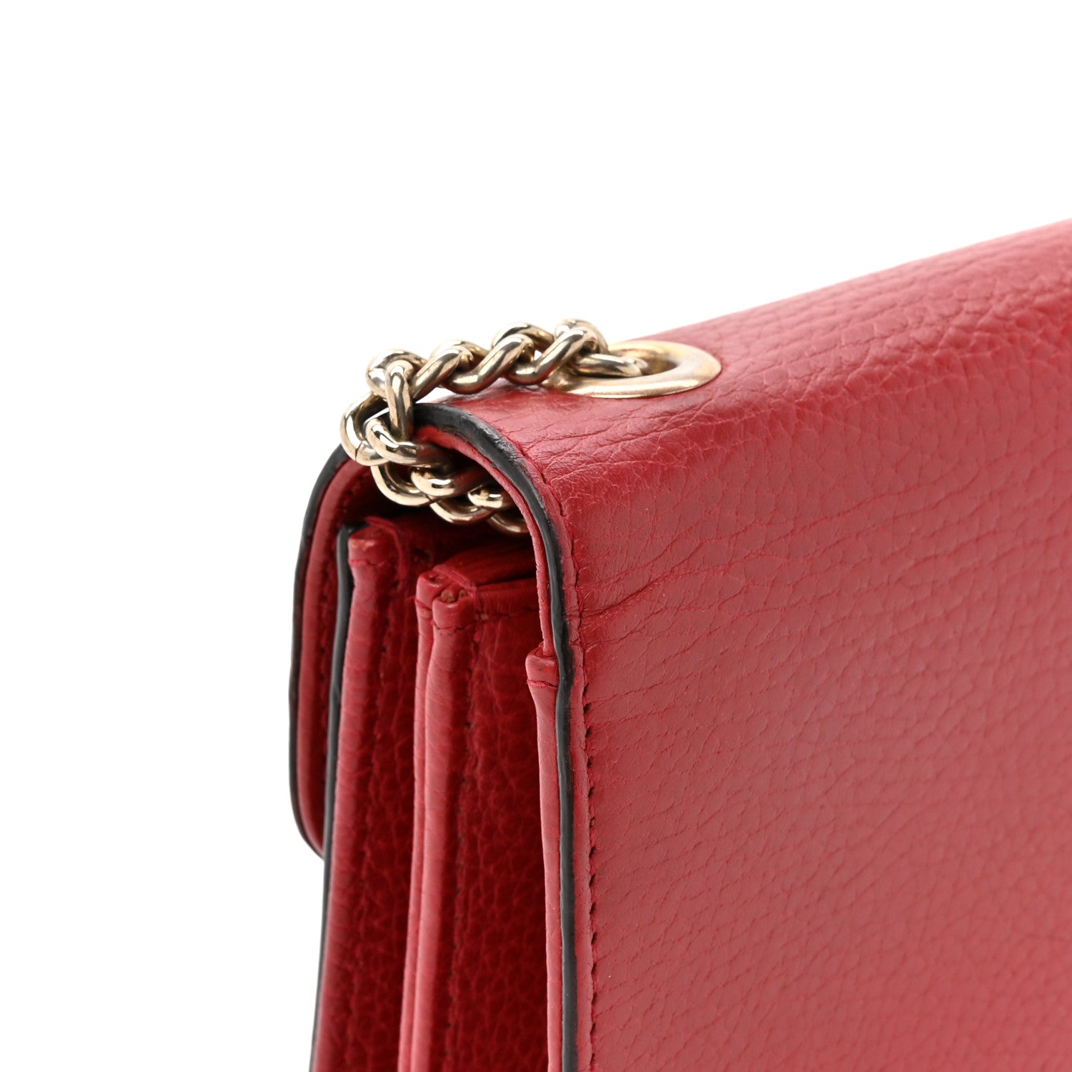 Dollar Calfskin Small Interlocking G Shoulder Bag Red