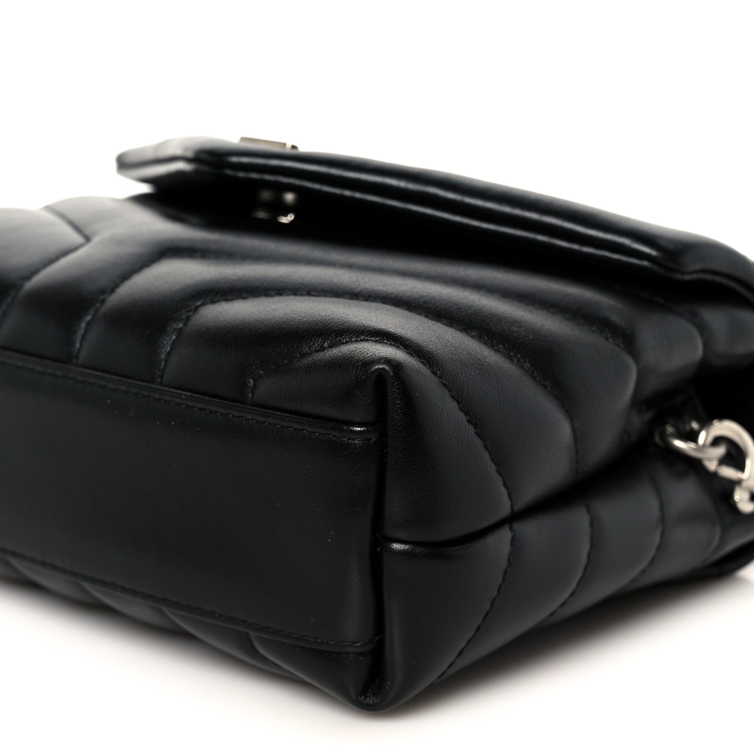 Calfskin Y Quilted Monogram Toy Loulou Crossbody Bag Black
