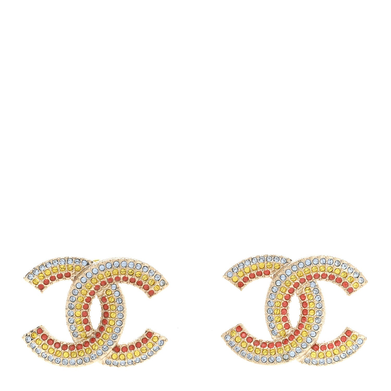 Crystal CC Earrings Gold Multicolor