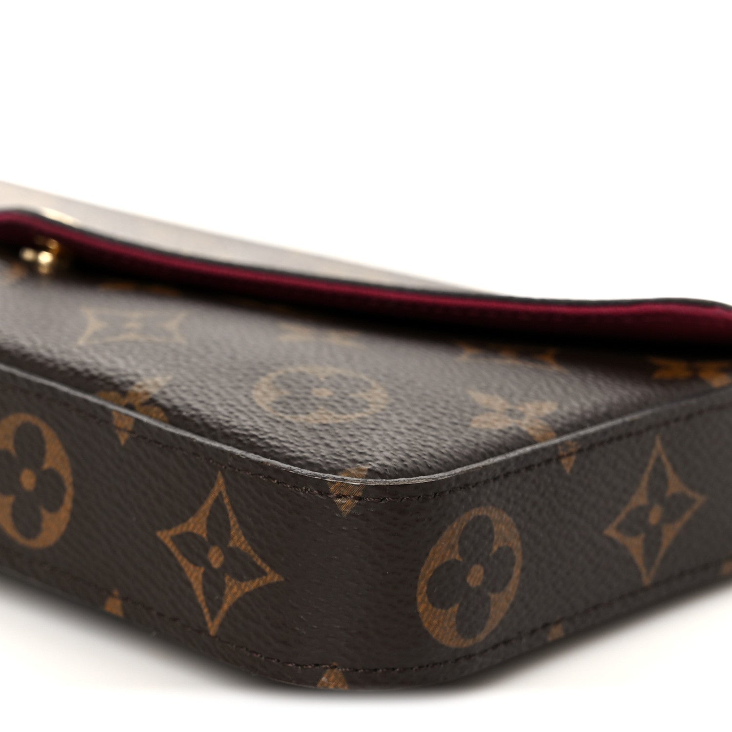 Monogram Pochette Felicie Chain Wallet Fuchsia