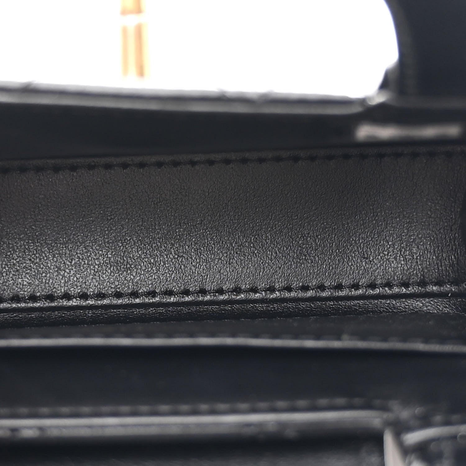 Shiny Aged Calfskin Quilted Mini Nano Kelly Shopper Black