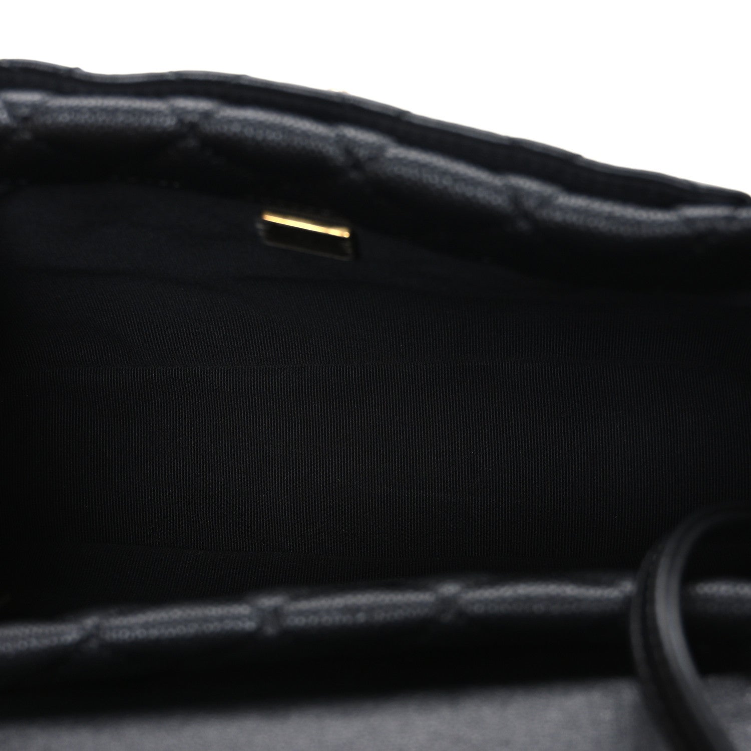 Caviar Calfskin Quilted Small Top Handle Flap Black