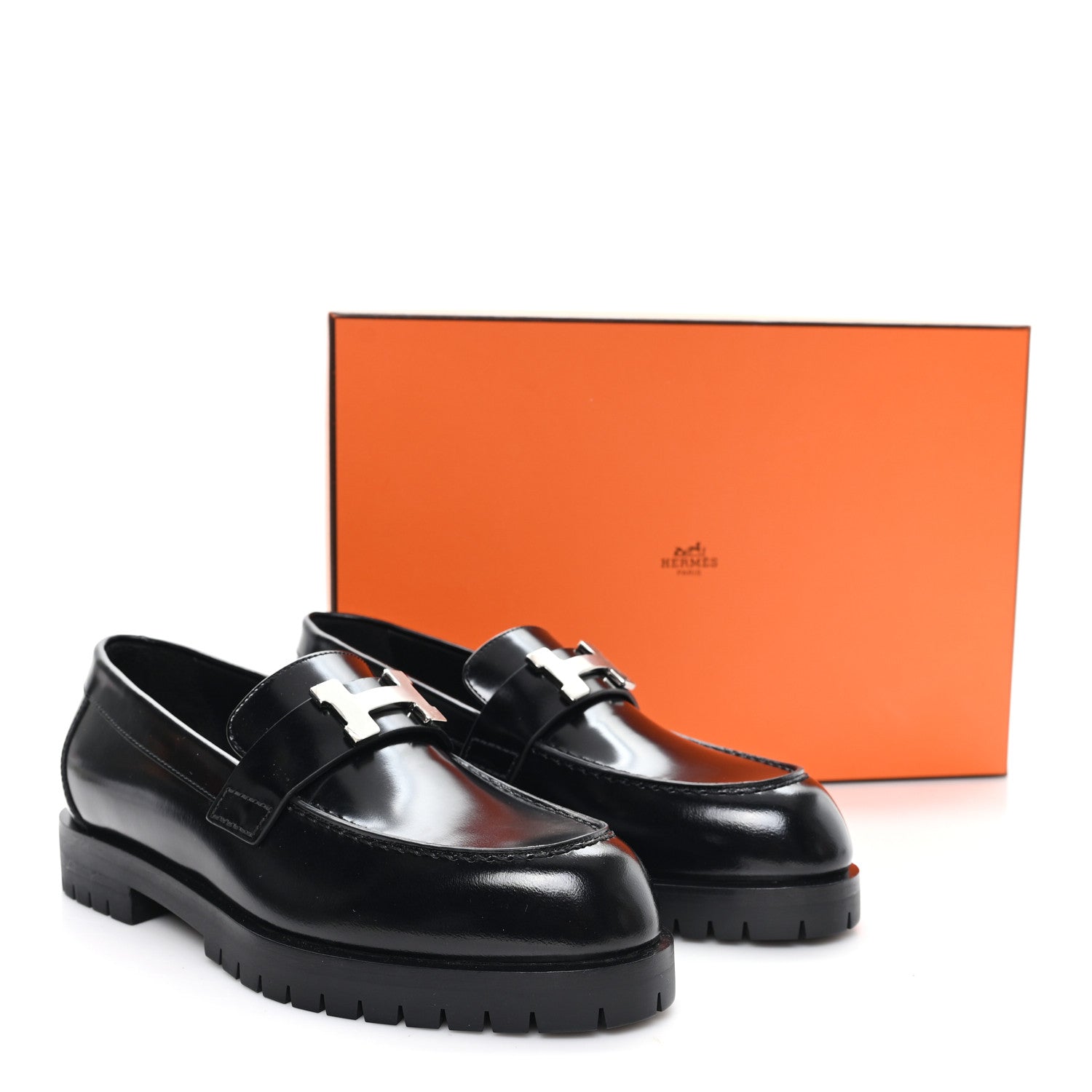 Calfskin Womens Faubourg Loafers 35 Black