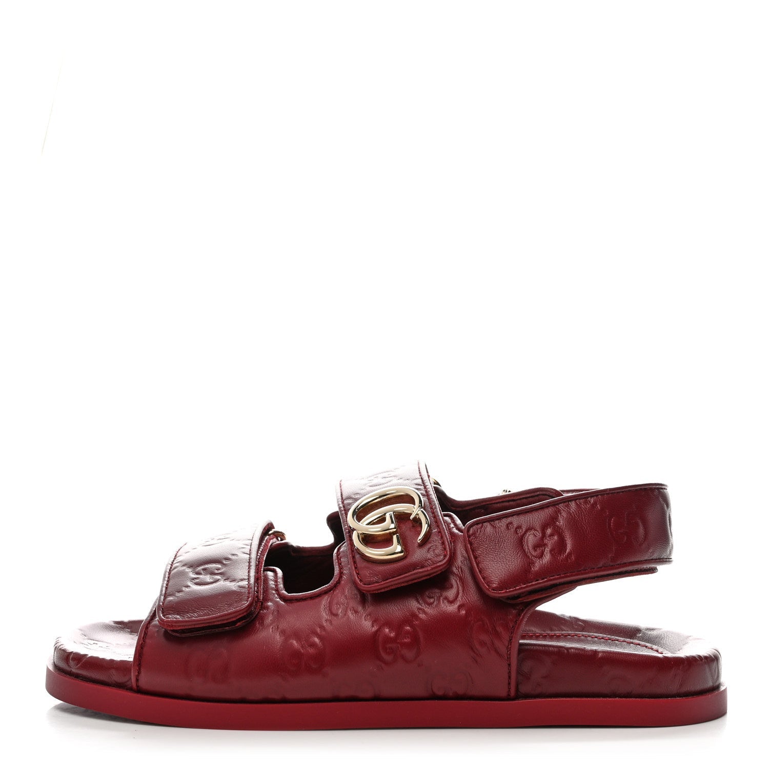 Guccissima GG Embossed Womens Sandals 36 Rosso Ancora