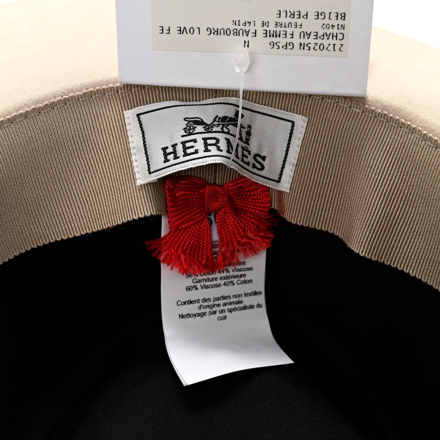 Rabbit Felt Coeur Hat 56 Beige Perle