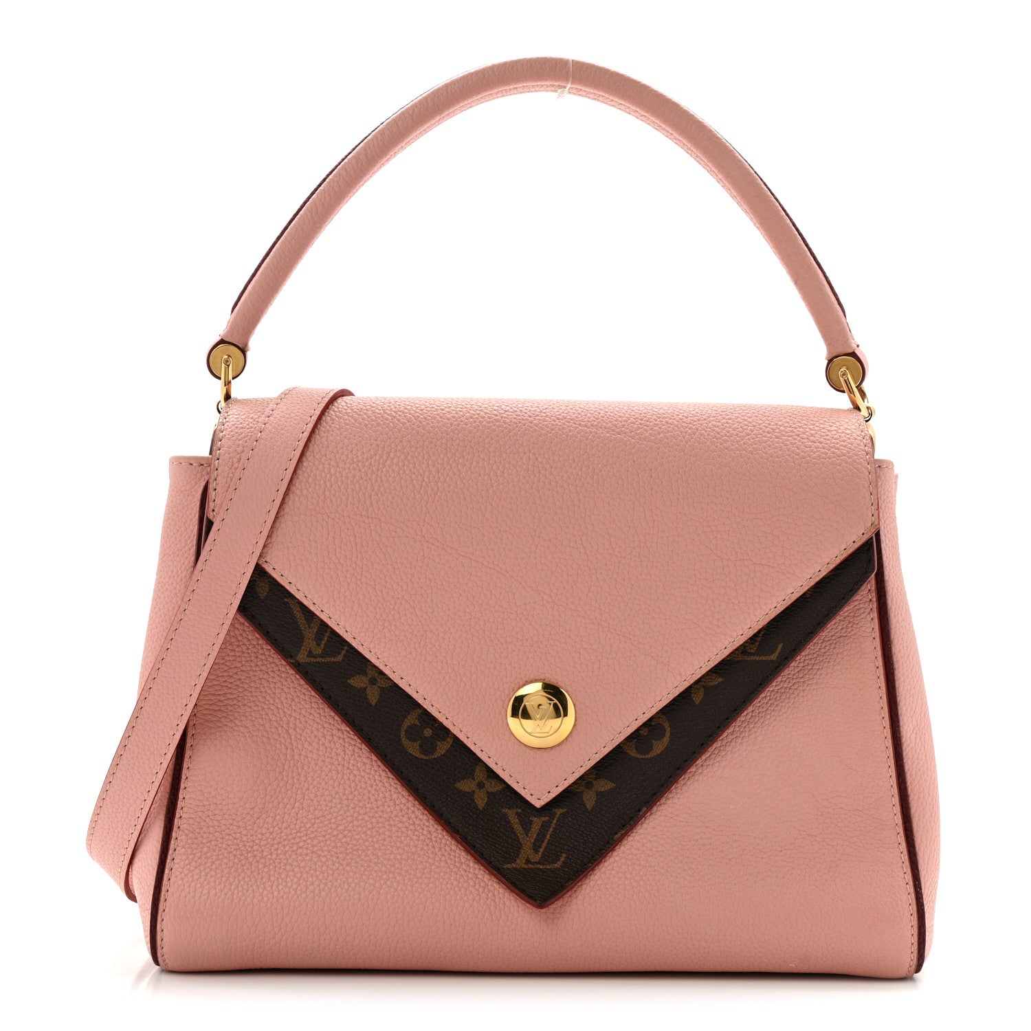 Grained Calfskin Monogram Double V Rose Poudre