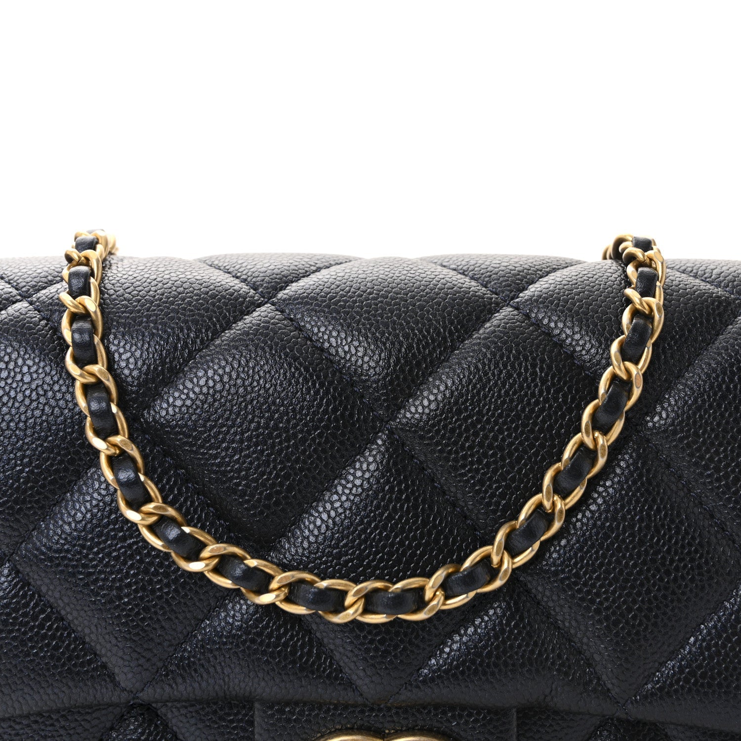 Iridescent Caviar Quilted Mini My Perfect Flap Black