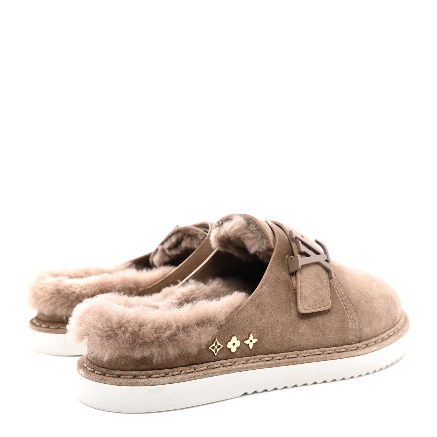 Monogram Fur LV Easy Mens Mules 9 Brown