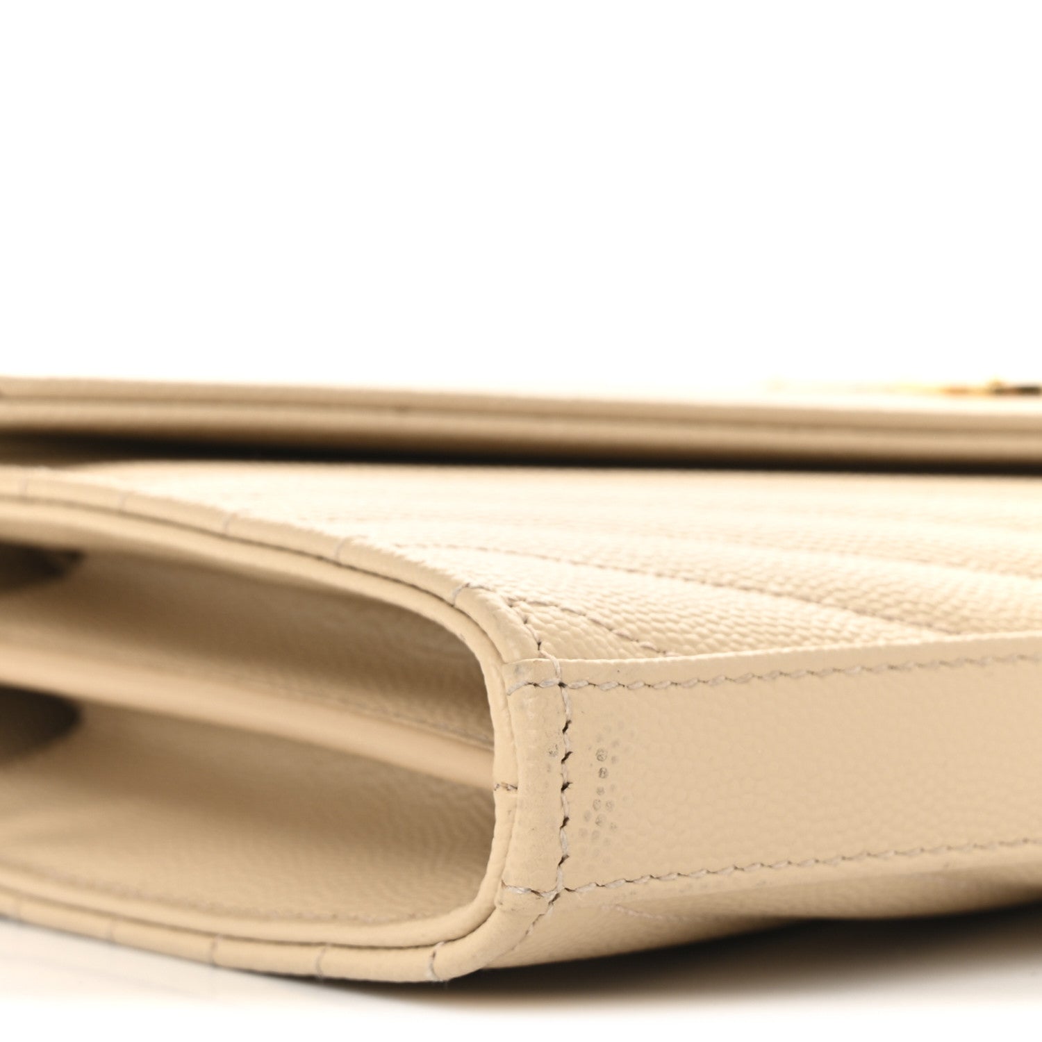 Grain De Poudre Matelasse Chevron Monogram Chain Wallet Nude Powder