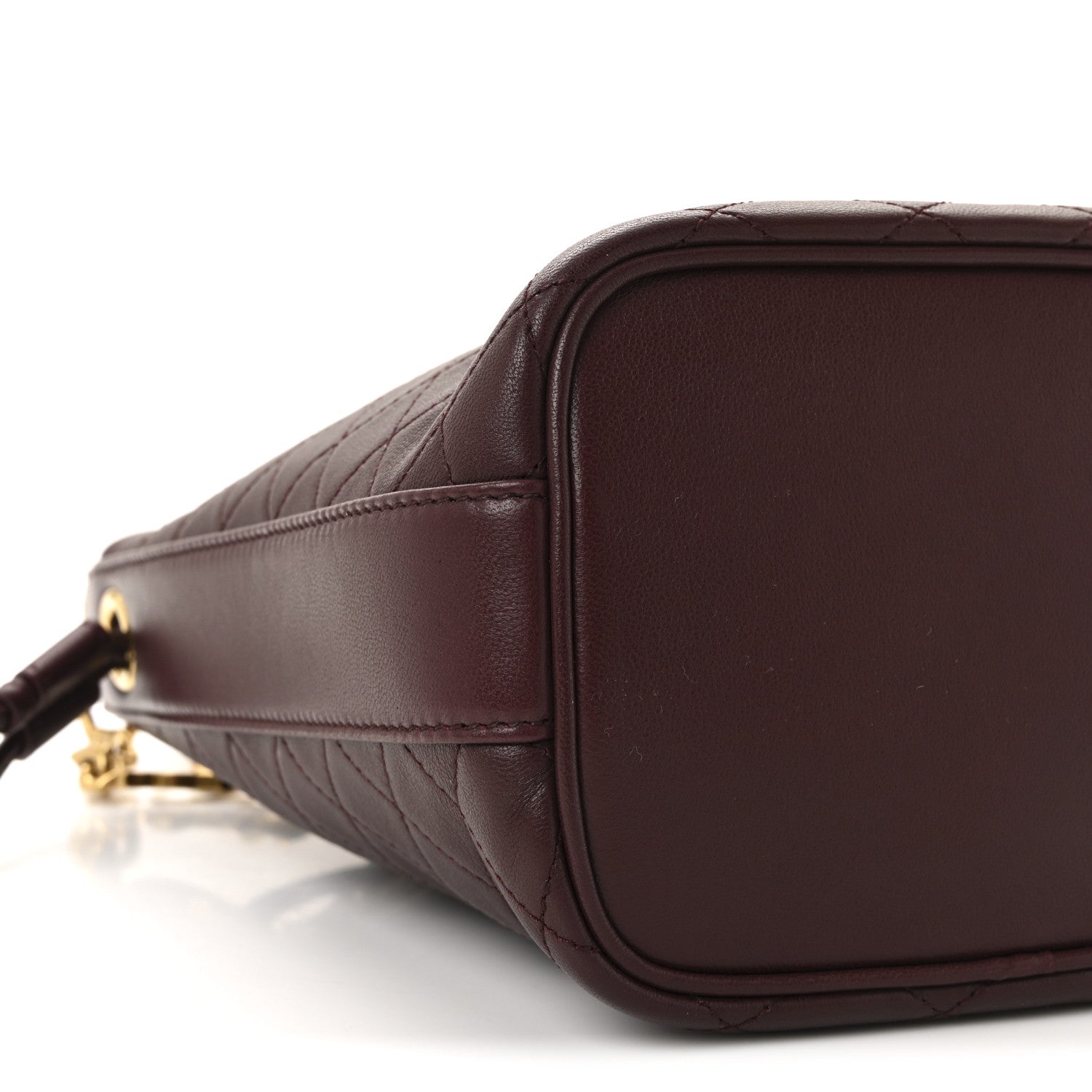 Lambskin Carre Quilted Cassandre Small Bucket Bag Hot Wine