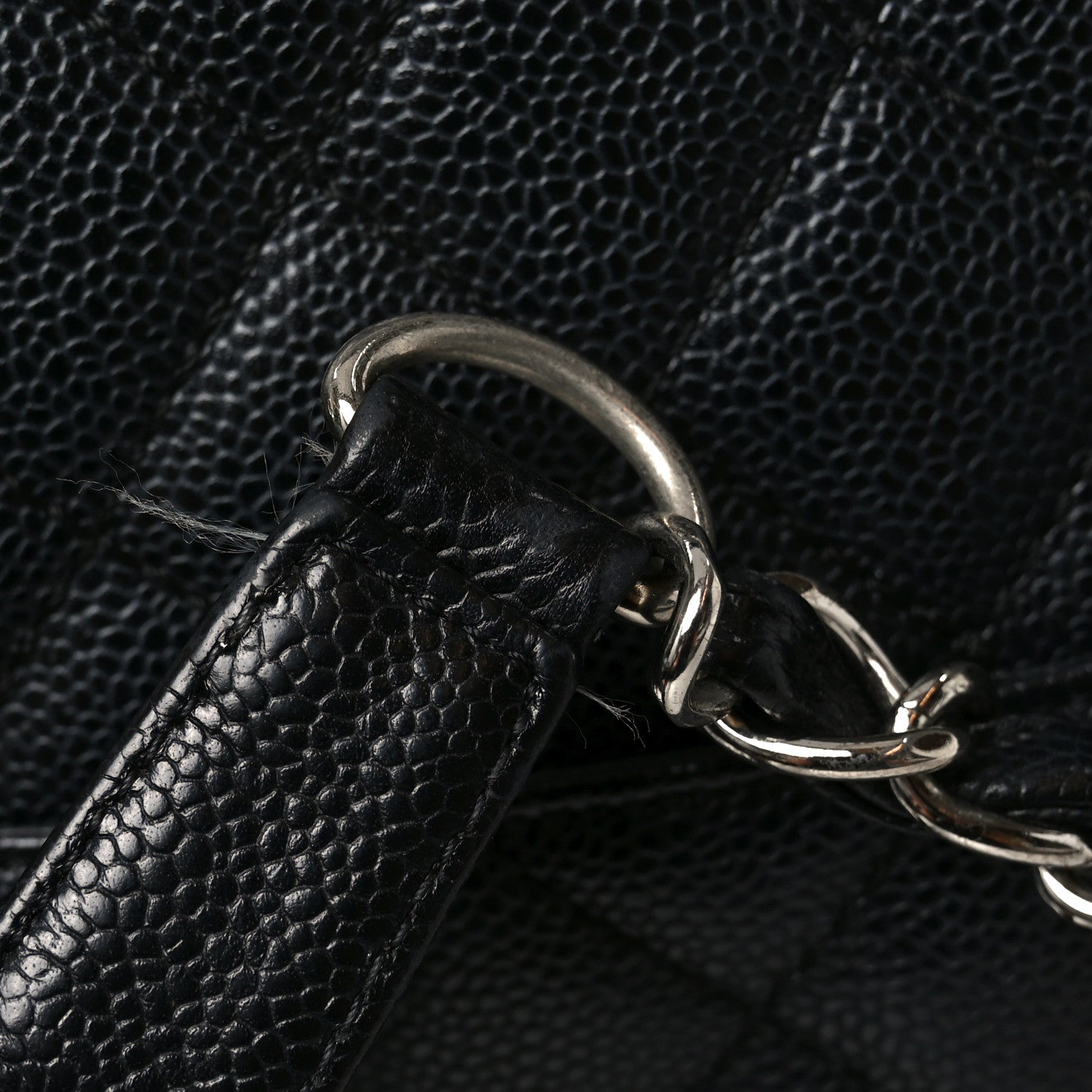 Caviar Quilted Grand Shopping Tote GST Black