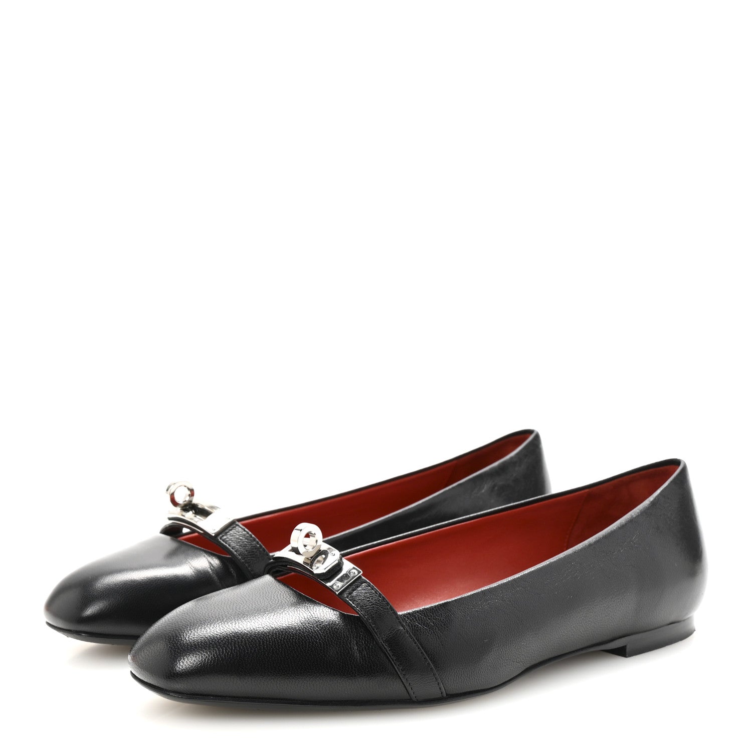 Goatskin Bilbao Ballerina Flats 37.5 Black