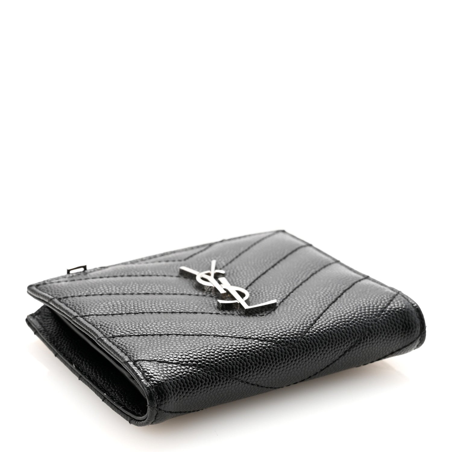 Grain De Poudre Matelasse Chevron Monogram Zipped Card Case Black