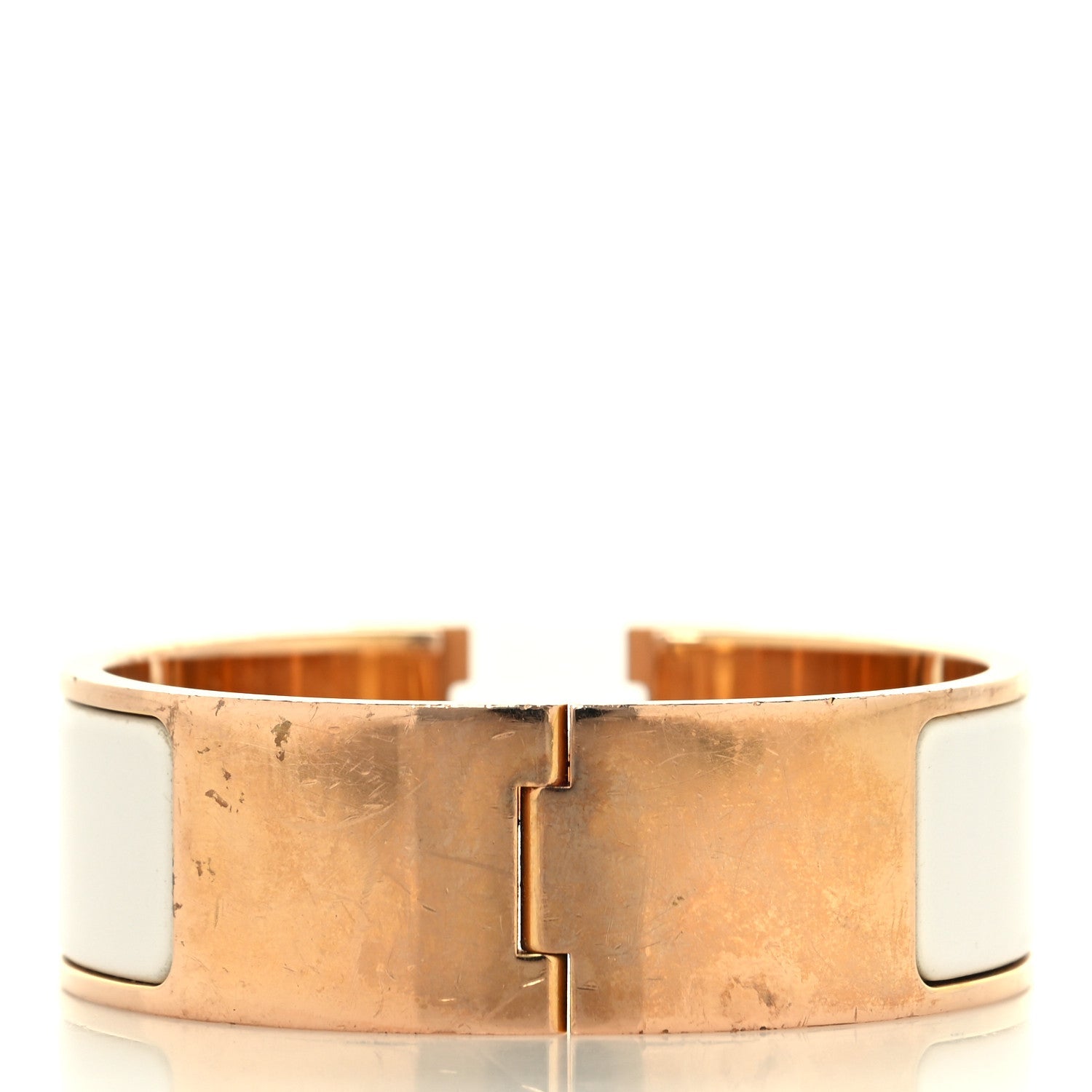 Enamel Wide Clic Clac H Bracelet PM White