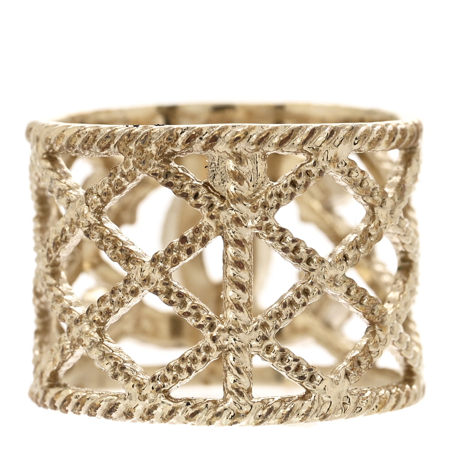 Pearl Chain CC Ring Gold