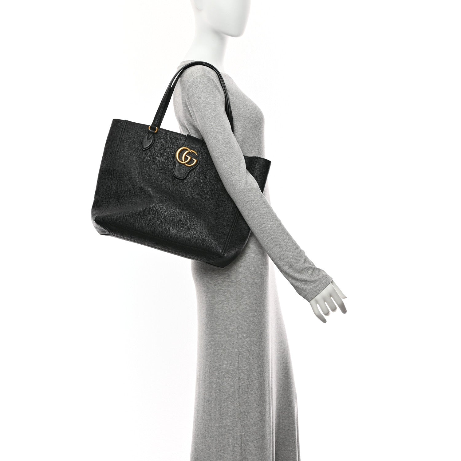 Grained Calfskin Small Dahlia Tote Black